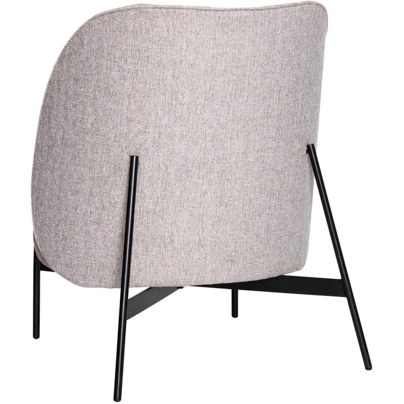 Fauteuil lounge tissu gris clair...