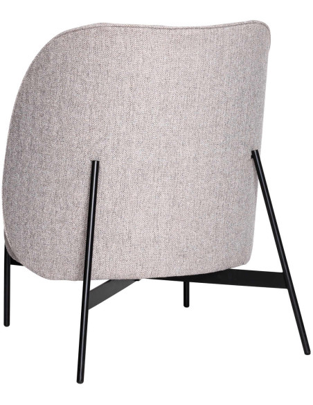 Fauteuil lounge tissu gris clair 85x82x102 cm Area