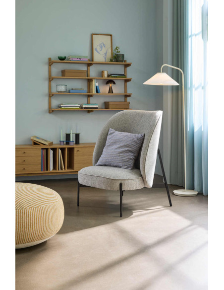 Fauteuil lounge tissu gris clair 85x82x102 cm Area