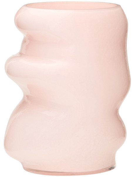 Vase rose pâle en verre 25 cm Lote