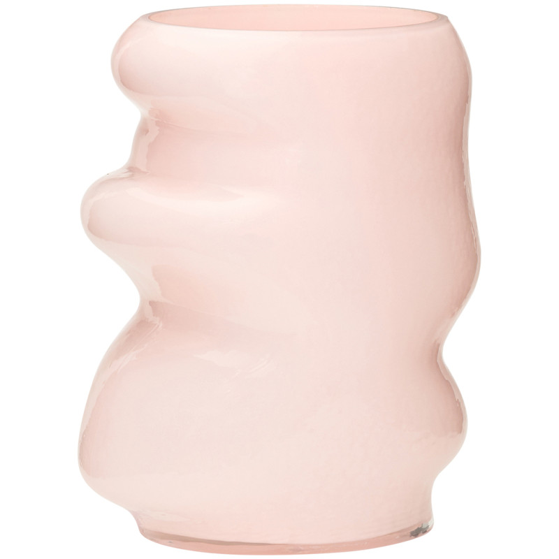 Vase rose pâle en verre 25 cm Lote