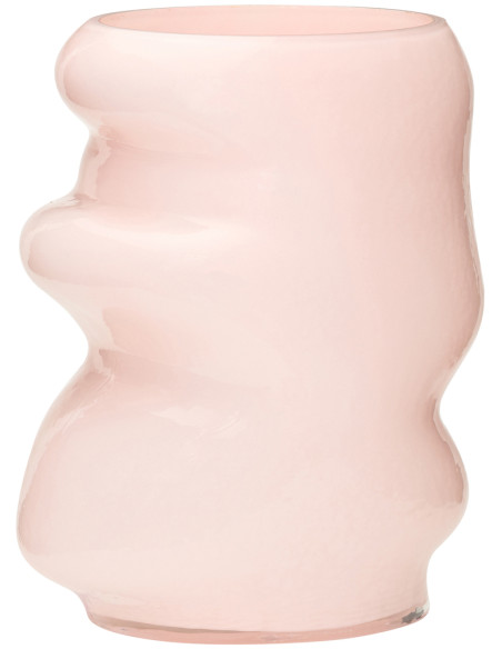 Vase rose pâle en verre 25 cm Lote