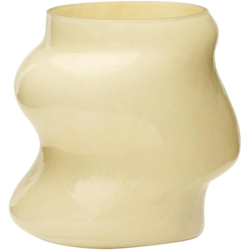 Vase beige sable en verre 20 cm Lote