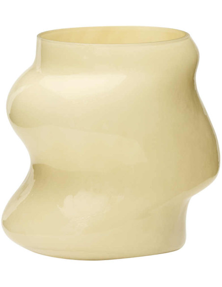 Vase beige sable en verre 20 cm Lote