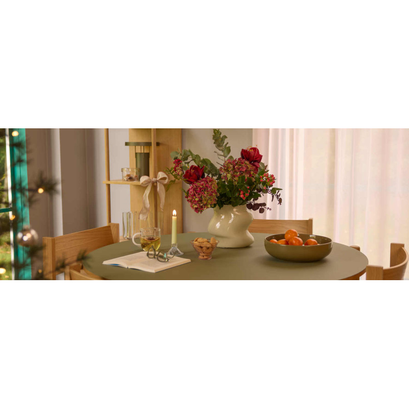 Vase beige sable en verre 20 cm Lote