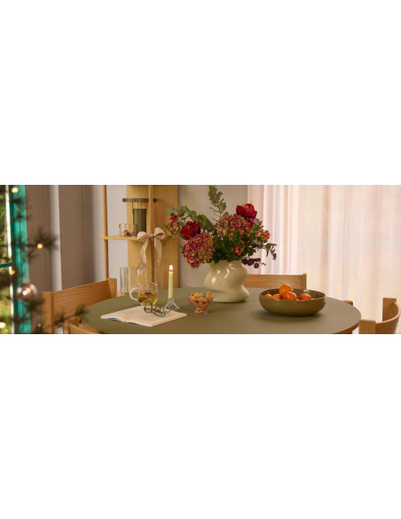 Vase beige sable en verre 20 cm Lote