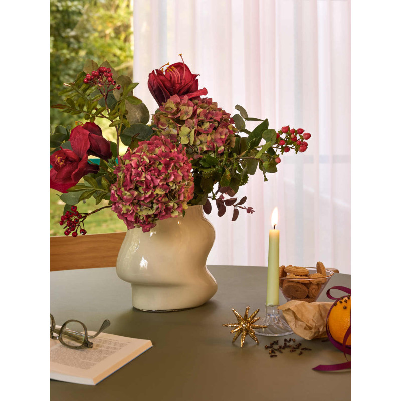 Vase beige sable en verre 20 cm Lote