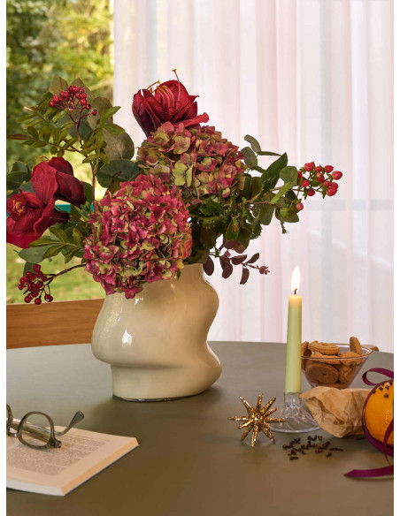 Vase beige sable en verre 20 cm Lote