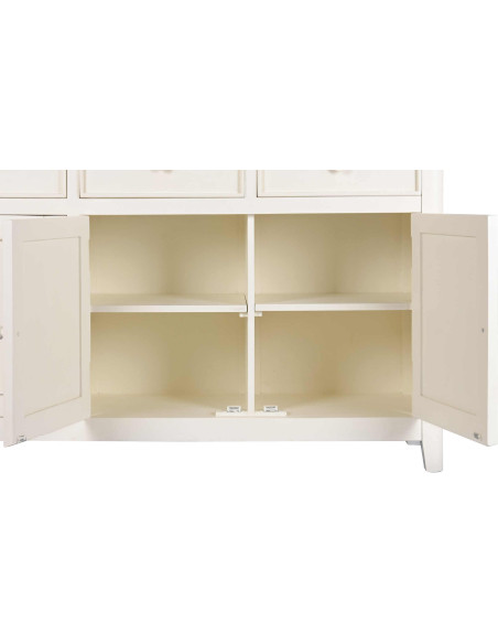 Vaisselier vitrine crème en manguier et MDF 150 cm Belmira