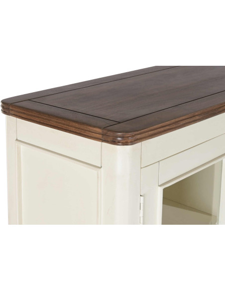 Vaisselier vitrine crème en manguier et MDF 150 cm Belmira