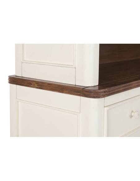 Vaisselier vitrine crème en manguier et MDF 150 cm Belmira