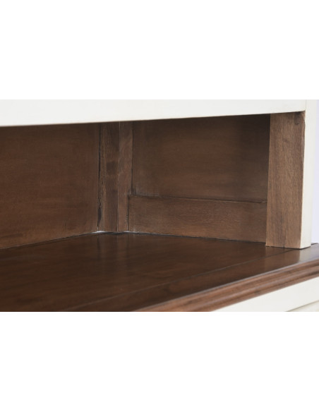 Vaisselier vitrine crème en manguier et MDF 150 cm Belmira