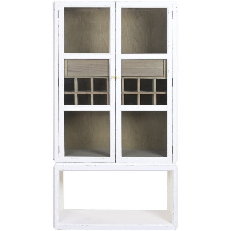 Meuble bar vitré orme blanc 98 cm...
