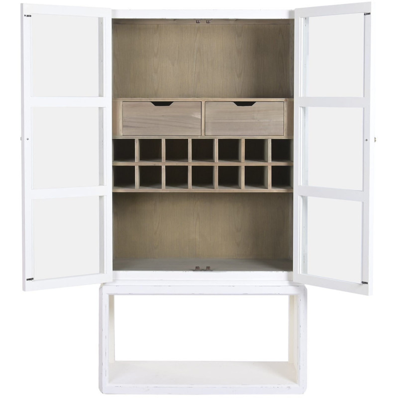 Meuble bar vitré orme blanc 98 cm...