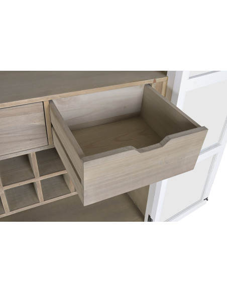 Meuble bar vitré orme blanc 98 cm Solenza