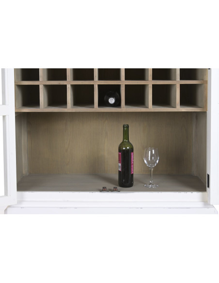 Meuble bar vitré orme blanc 98 cm Solenza