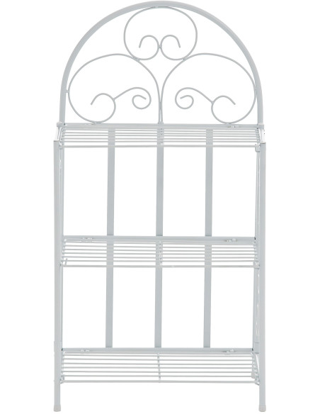 Étagère métal blanc pliable 3 niveaux Orviane