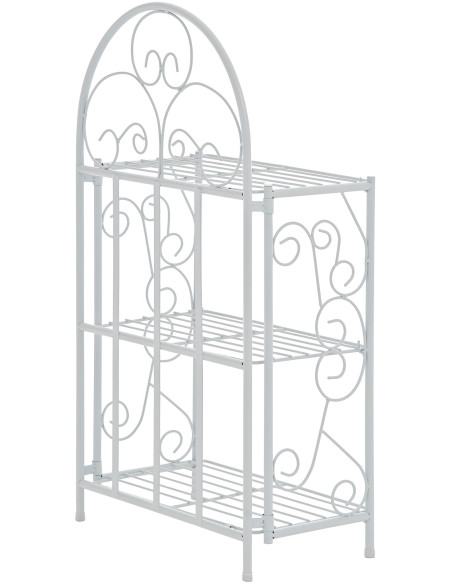 Étagère métal blanc pliable 3 niveaux Orviane