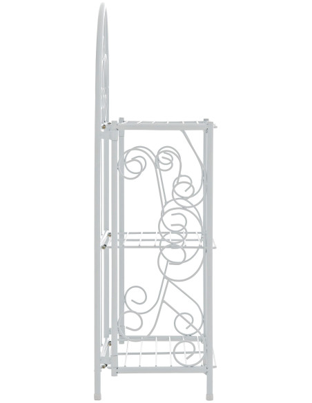 Étagère métal blanc pliable 3 niveaux Orviane