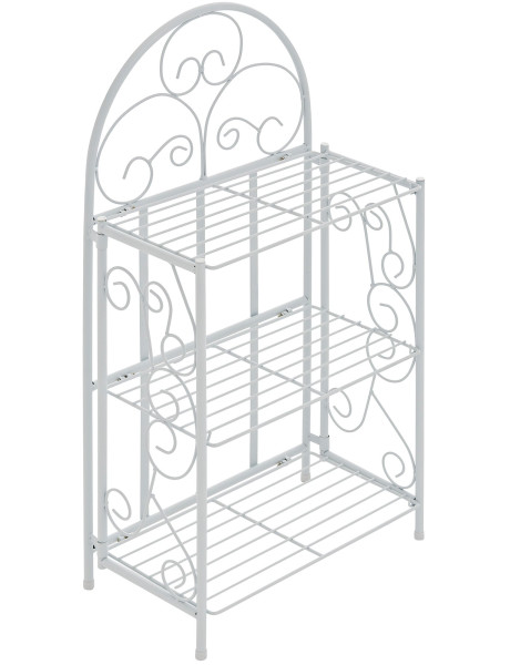 Étagère métal blanc pliable 3 niveaux Orviane