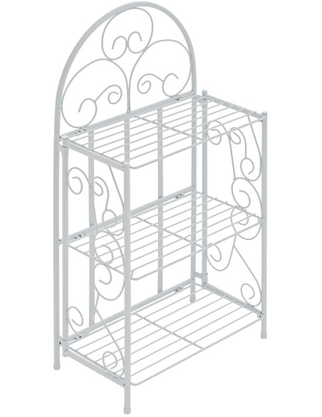 Étagère métal blanc pliable 3 niveaux Orviane