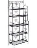 Étagère métal noir pliable 5 niveaux Valoria