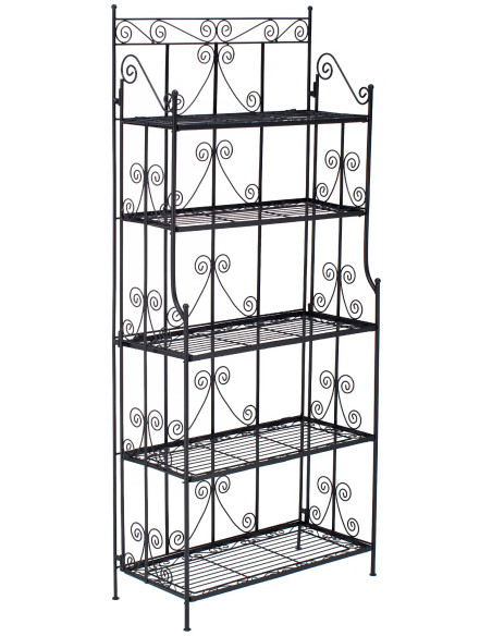 Étagère métal noir pliable 5 niveaux Valoria