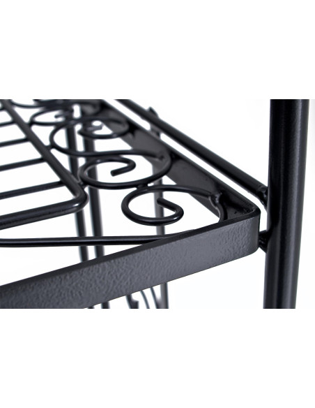Étagère métal noir pliable 5 niveaux Valoria