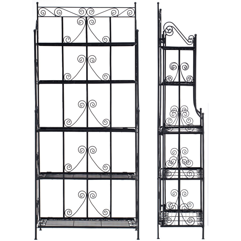 Étagère métal noir pliable 5 niveaux...