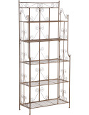 Étagère métal brun antique pliable 5 niveaux Valoria