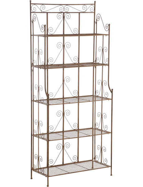 Étagère métal brun antique pliable 5 niveaux Valoria