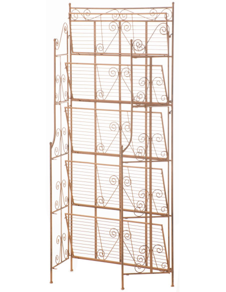 Étagère métal brun antique pliable 5 niveaux Valoria