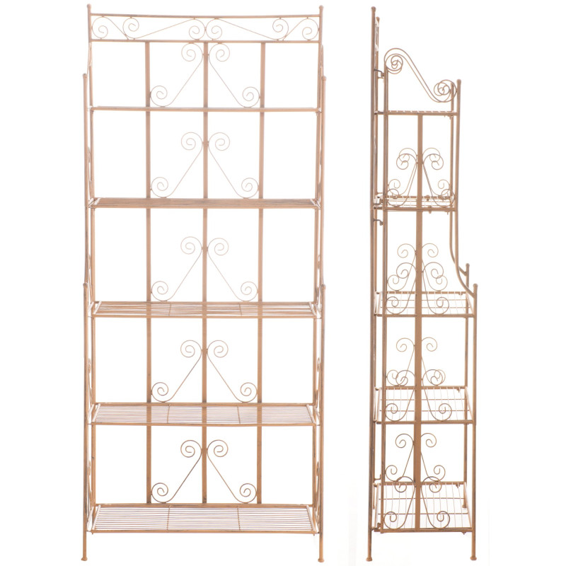 Étagère métal brun antique pliable 5...