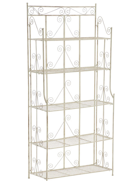 Étagère métal crème antique 5 niveaux 173 cm Valoria
