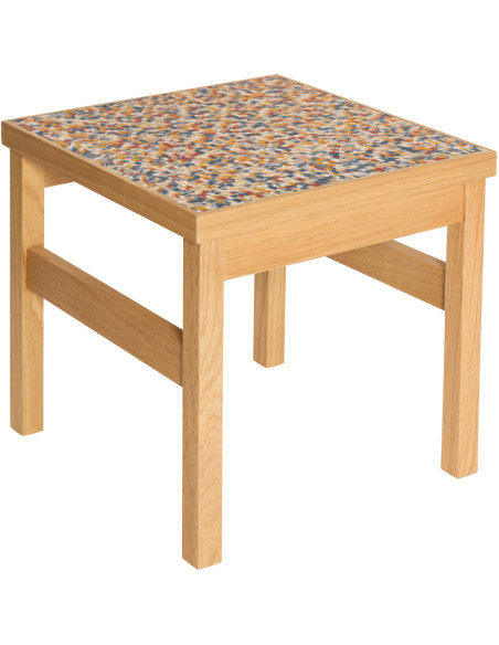 Table d’appoint bois naturel plateau confettis 40 cm Confetti