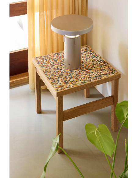 Table d’appoint bois naturel plateau confettis 40 cm Confetti