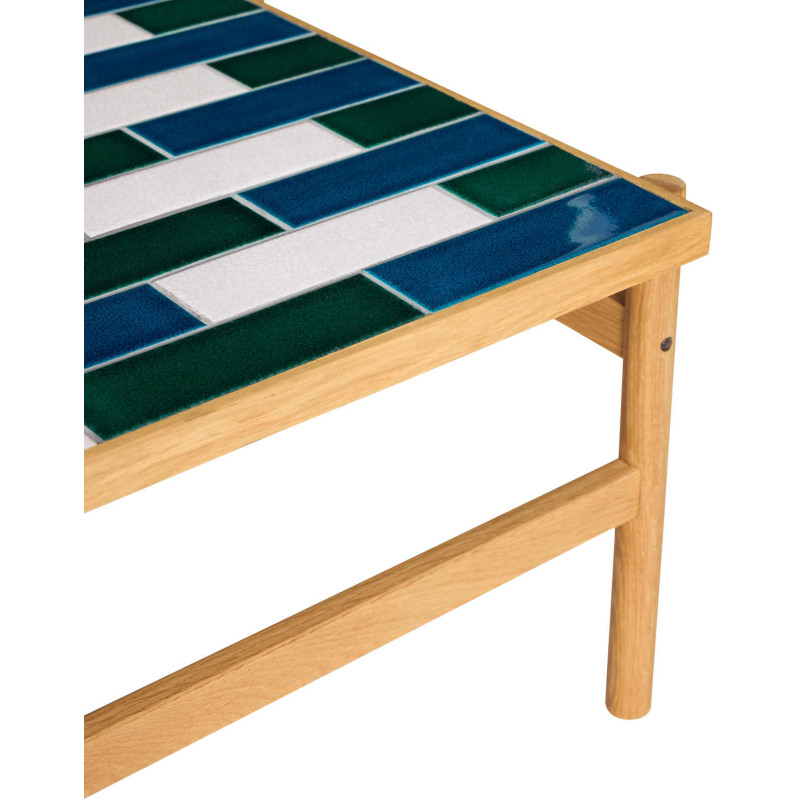 Table basse carrelage bois 132 cm Motif