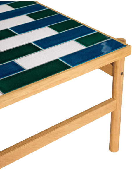 Table basse carrelage bois 132 cm Motif