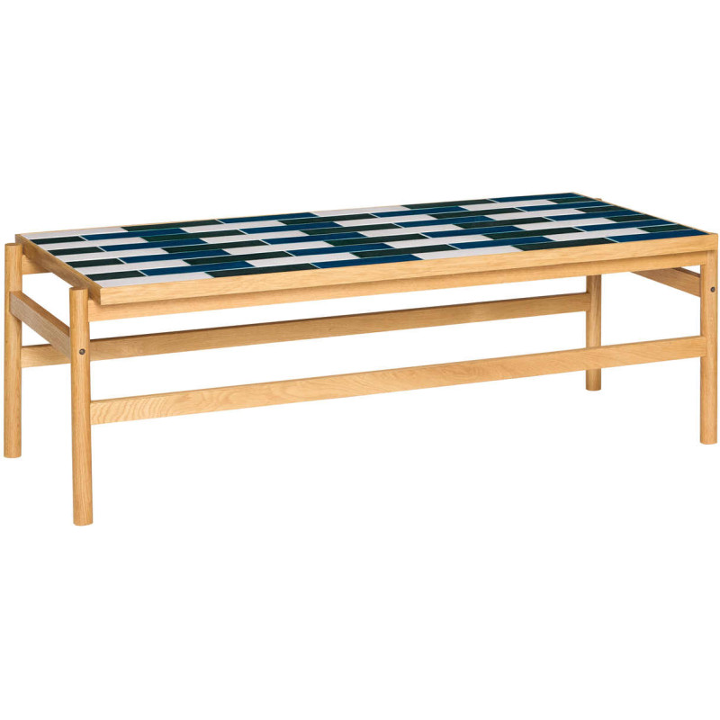 Table basse carrelage bois 132 cm Motif