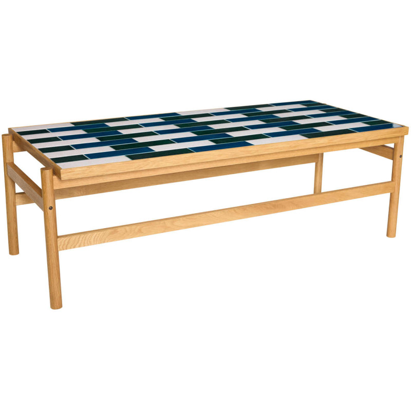 Table basse carrelage bois 132 cm Motif