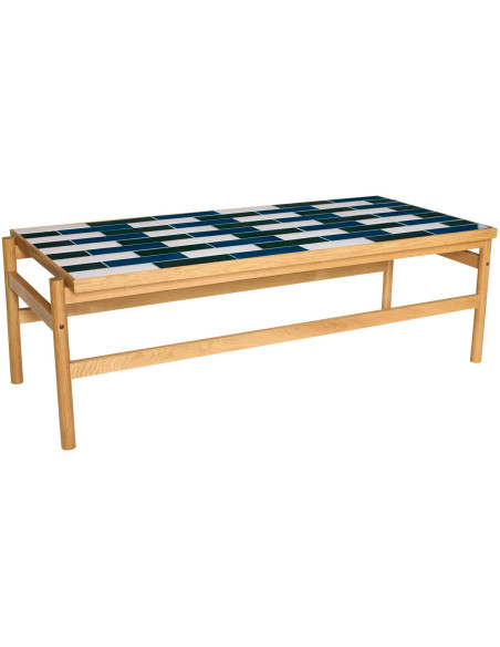 Table basse carrelage bois 132 cm Motif