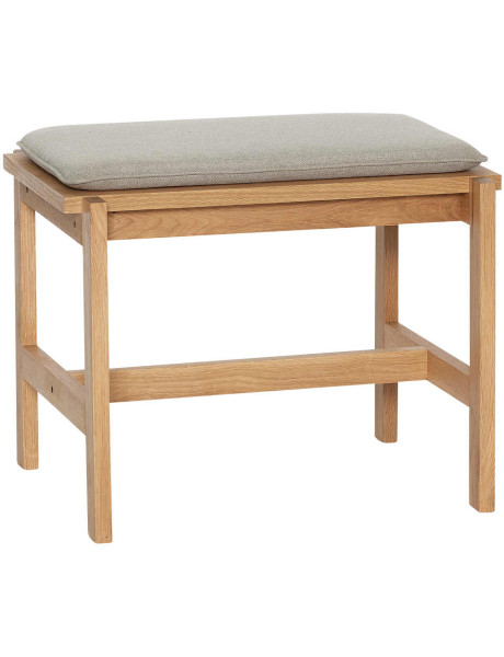 Banc d’entrée chêne naturel coussin sable 60 cm Epoch