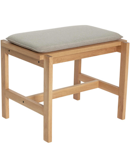 Banc d’entrée chêne naturel coussin sable 60 cm Epoch