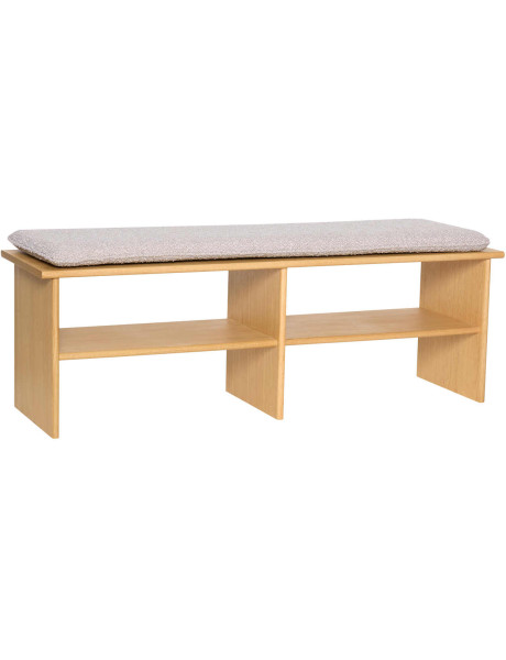 Banc d’entrée range-chaussures chêne coussin gris clair...