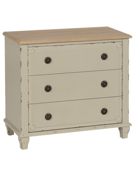 Commode bois crème 3 tiroirs Zyran