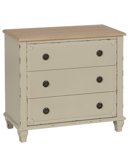 Commode bois crème 3 tiroirs Zyran