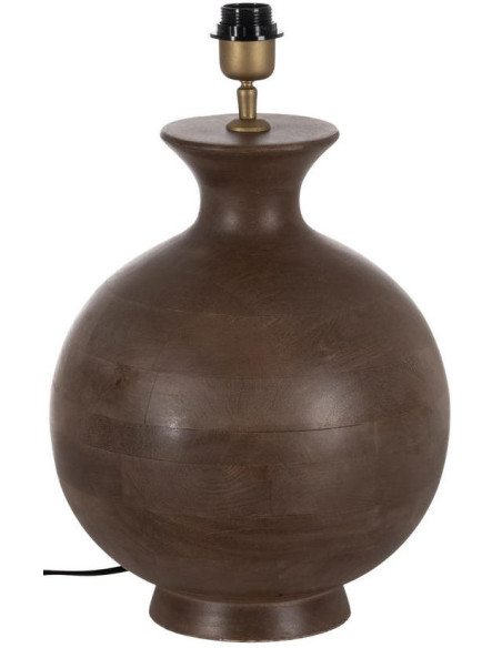 Pied de lampe à poser en bois de manguier E27 Sorelia