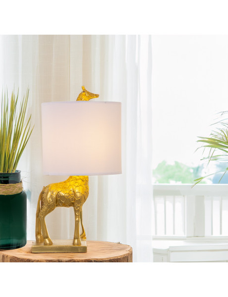 Lampe à poser girafe dorée E27 Amarvia  - 2