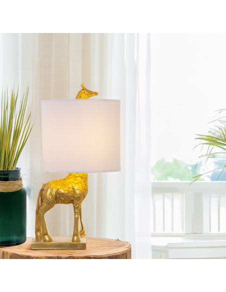 Lampe à poser girafe dorée E27 Amarvia