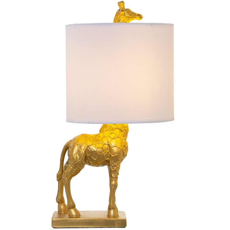 Lampe à poser girafe dorée E27 Amarvia